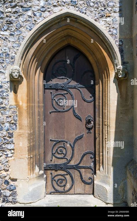 Small Ornate Wooden Door On South Side Of St Mary S Church Chesham