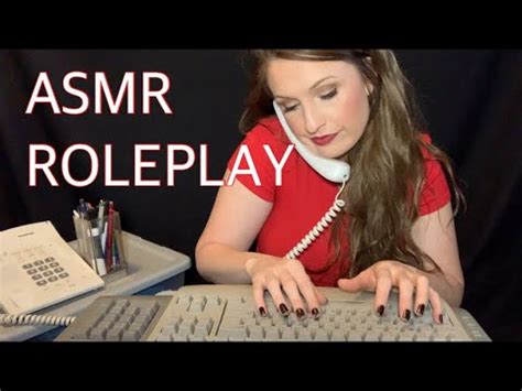 ASMR SECRETARY ROLE PLAY TYPING WHISPERS YouTube