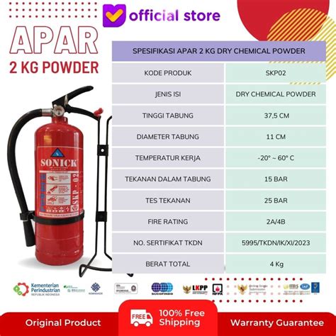 Jual APAR 2 Kg Powder Cocok Mobil Kantor Rumah Dll Garansi