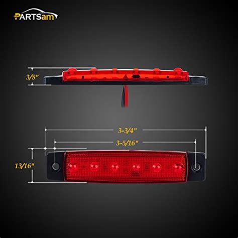 Partsam Lot de 50 8 x 9 7 cm Feux de gabarit latéraux Ambre rouge