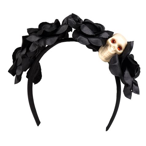 Hüte Mützen Tiara mit Totenkopf Dia de los Muertos Haarreif schwarz