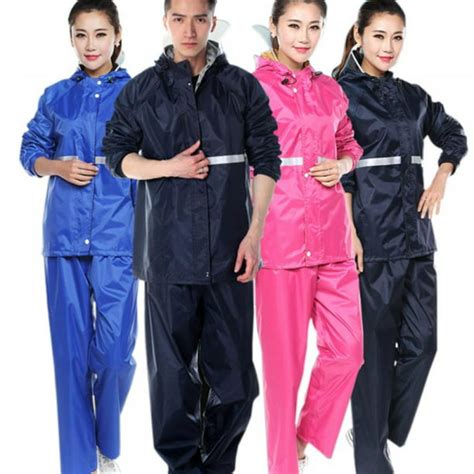 Rain Suit For Men Women With Hood Jacket And Trouser Suit Raincoat Unisex Outdoor Waterproof