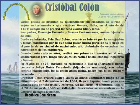 Ciencias Sociales Biografía de Cristóbal Colón