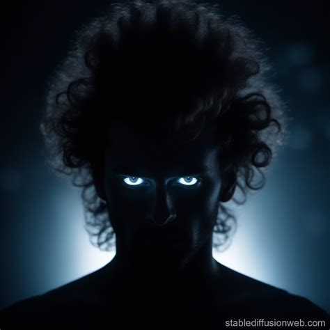 Deranged Man with Glowing Eyes in Dark Trance | Stable Diffusion Online