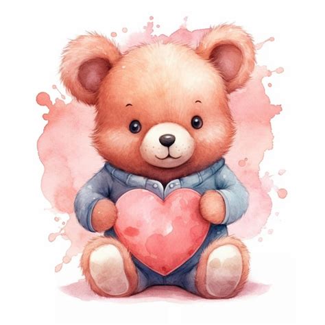 Premium Ai Image There Is A Teddy Bear Holding A Heart In Its Paws