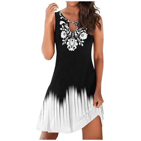 Yoeyez Summer Dresses For Women Casual Sleeveless Beach Mini Dress