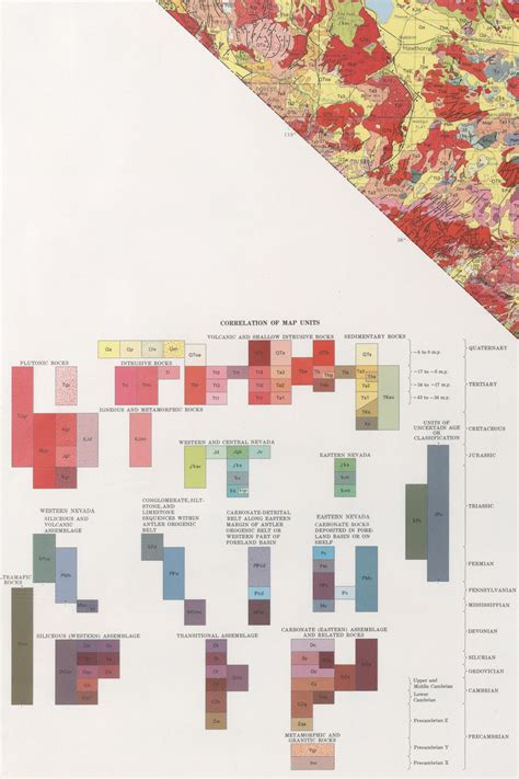 Geology Map of Nevada Science Chart Map Print Geologic Time - Etsy