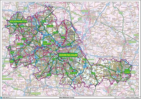 West Midlands County Map-Paper – TopToy