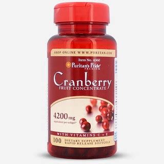 Puritans Pride Cranberry Fruit Concentrate With C E Mg