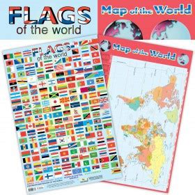 School Posters | Flags and Map of the World poster 2 in 1 Poster. Free ...