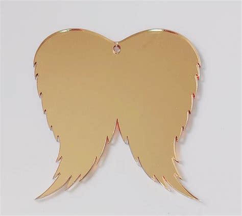 Gold Mirror Acrylic 10cm Hanging Solid Wings Wc1995 Woodform Crafts