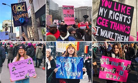 Ariana Grande Inspires Posters At Womens March 2019 Daily Mail Online