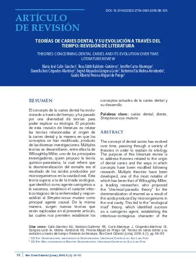 Teorías de caries dental y su evolución a través del tiempo revisión