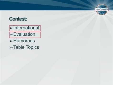 Toastmasters International Officer Training Speech Contest