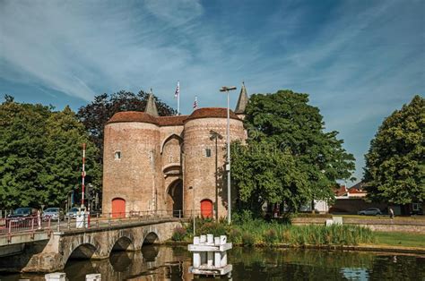 Towers with Gate To the City Center of Bruges. Editorial Photo - Image of gothic, scenic: 108347091