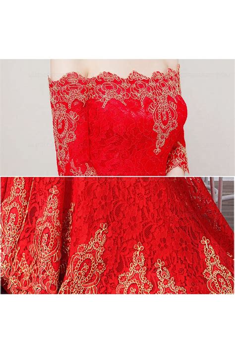 Mermaid Off The Shoulder Long Red Lace Prom Dresses Party Evening Gowns