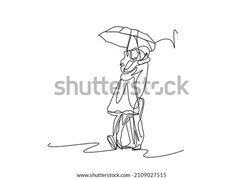 Couples Love Hugging Kissing Under Umbrella Stock Vector Royalty Free 2109027515 Shutterstock