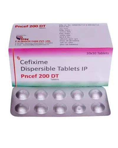 Pncef 200 DT Cefixime Dispersible Tablet At Rs 90 Strip Meerut ID