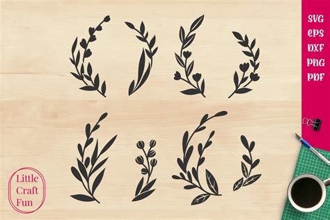 Leaf Split Monogram Frame Svg Cut File So Fontsy Images