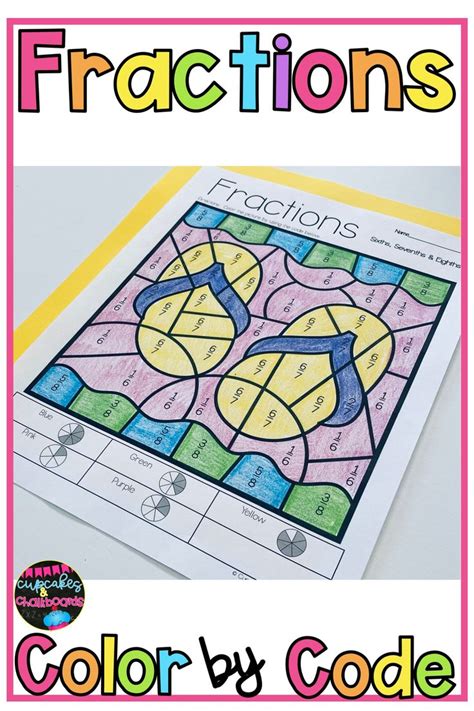 Fractions Color By Number Worksheets Fractions Coloring Identifying Fractions Fall Math