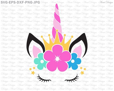 Licorne Crown Svg Licorne T Te Svg Licorne Fille Svg Etsy