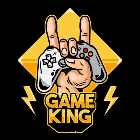 King Gamer Crown And Console Symbol Gaming Vector Play Games Logo