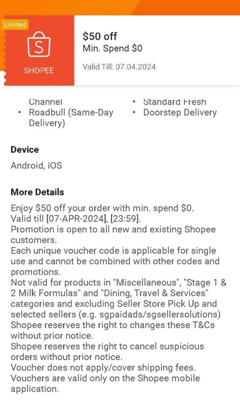 Shopee E Gift Card S 50 Tickets Vouchers Vouchers On Carousell