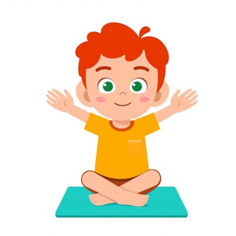 Happy Cute Little Kid Boy Practice Yoga | Yoga for kids, Happy kids ...