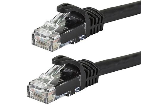 Monoprice Cat6 50ft Black Patch Cable Utp 24awg 550mhz Pure Bare