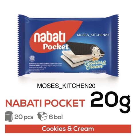 Jual NABATI POCKET COOKIES CREAM 20gr WAFER NABATI POCKET COOKIES CREAM