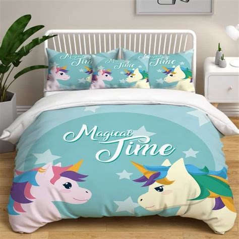 Housse De Couette Licorne Impression D X Cm Multicolore