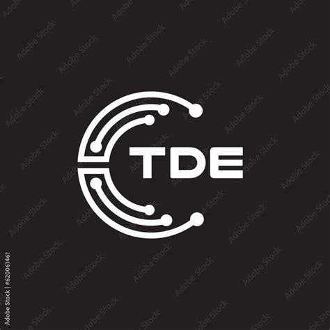 TDE letter technology logo design on black background. TDE creative ...