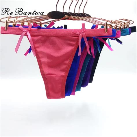 Rebantwa 10pcs Female Nylon Thong Panties Ladies G Strings Sexy Women