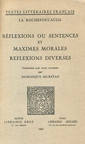 Amazon Réflexions ou Sentences et Maximes morales Réflexions