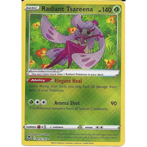 Pokemon Trading Card Game 016 195 Radiant Tsareena Radiant Rare Card