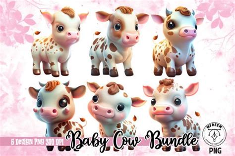 Cute Baby Cow Sublimation Clipart Graphic By Mfreem Creative Fabrica