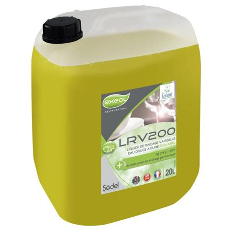 LRV200 LIQUIDE DE RINÇAGE VAISSELLE EAU DURE ULTRA CONCENTRE BIDON