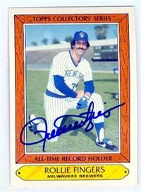 Rollie Fingers autographed baseball card (Milwaukee Brewers) 1985 Topps ...