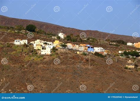 Aerial View To The Village Playa De Santiago La Gomera Canary Islands