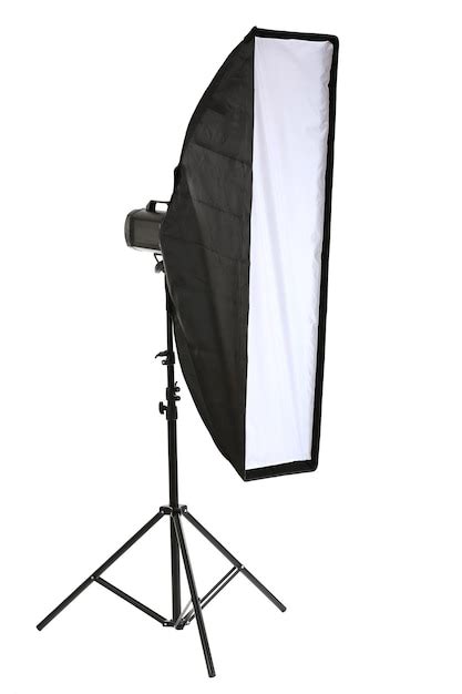 Premium Photo Studio Flash With Soft Box Isolated On White