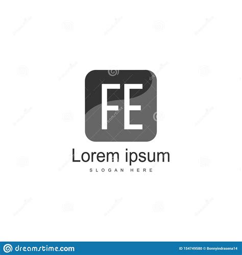 Initial Fe Logo Template With Modern Frame Minimalist Fe Letter Logo