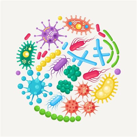 Premium Vector Set Of Bacteria Microbes Virus Germs Disease