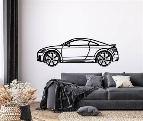 Audi Tt Silhouette With Rim Wall Art Rotating Wall Art Metal Etsy