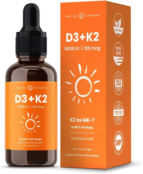 Go Nutrients Liquid Vitamin D3 K2 Drops For Bone And Heart