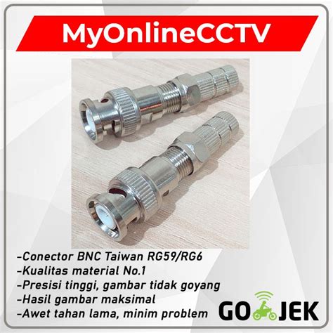 Jual Connector Jack Bnc Drat Cctv Konektor Rg Rg Male Kualitas No