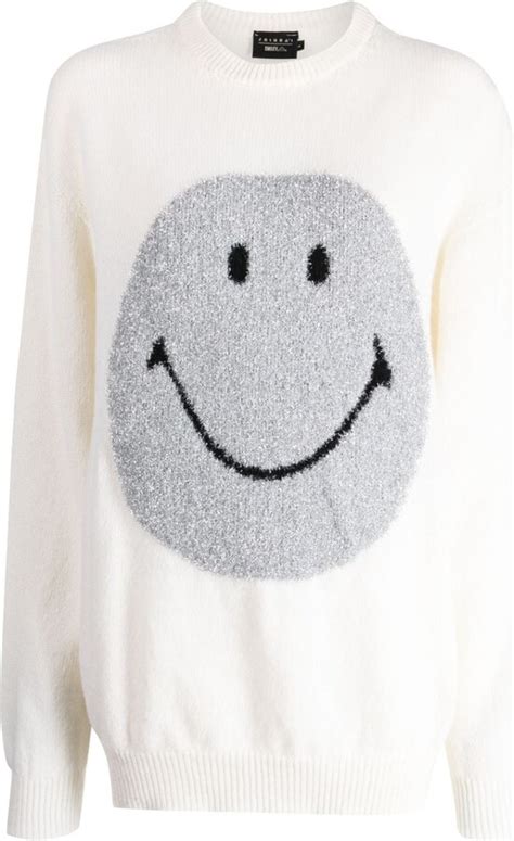 Joshua Sanders Smiley Face Motif Ribbed Jumper Shopstyle Crewneck