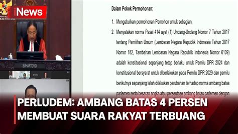 Mk Hapus Ambang Batas Parlemen Persen Inews Room Youtube