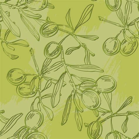 Premium Vector Olives Seamless Pattern With Olive Branches And Leaves