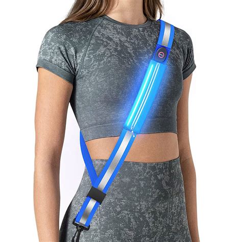 LED Reflective Belt Sash For Walking At Night Rechargeable LED Running