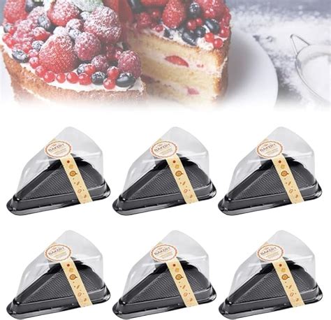 GOLRISEN Cake Slices Containers 50pcs Transparent Triangle Cake Box